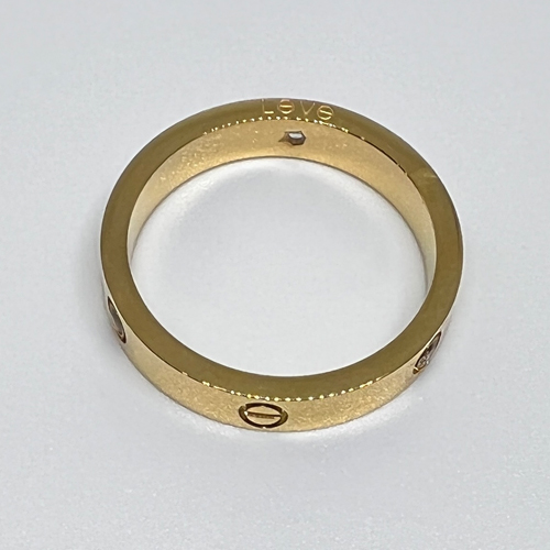 Love Ring 18K Yellow Gold Ring With 4 Replica Diamonds